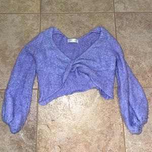 American Threads Cropped Sweater